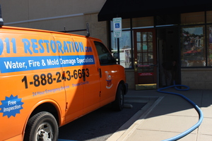 Mold Remediation Van At A Local Business